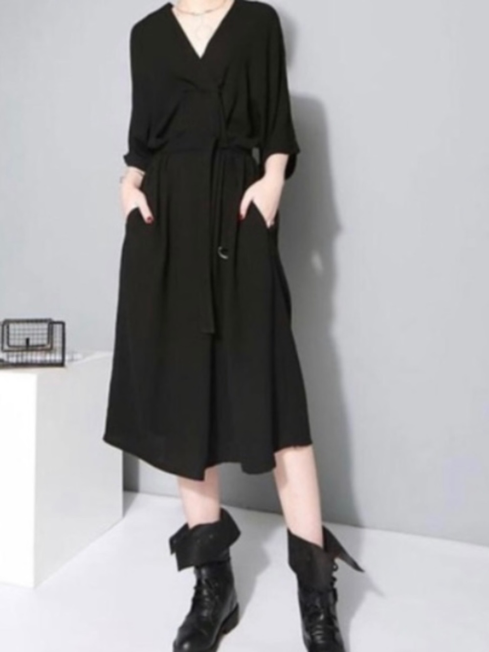 Marigold shadows Aragon dress with pockets